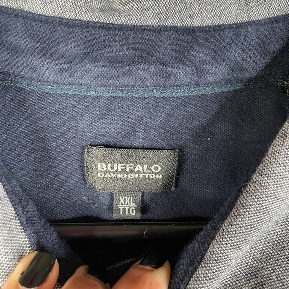 Buffalo David Bitton Polo Shirt Adult 2XL Heather Short Sleeve Stretch Mens FLAW - Picture 5 of 7